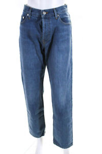 Helmut Lang Womens Cotton Denim High-Rise Classic Straight Jeans Blue Size 28