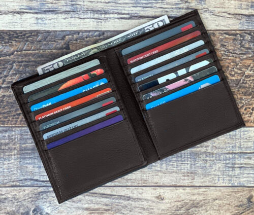 Men's Hipster Bifold Genuine Leather Multi-Card ID Holder European Wallet New