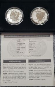 2023 Morgan And Peace  Dollar Reverse Proof Two Coin Set