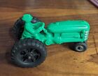 Vintage 1950's Hubley Kiddie Toy Green Farm Tractor with Driver & Rubber Tires