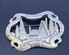 Vintage Sterling 925 Cabin Trees Scenic ornate Pin Brooch