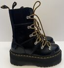 Dr Martens Ghilana Max Distressed Black Patent Leather Platform Boots NEW US 6