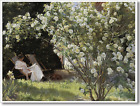 Vintage Landscape Flower Oil Painting Canvas Wall Art Antique Portrait Woman