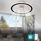 TCFUNDY Flush Mount LED Ceiling Fan with Light Remote & APP Control Fan Light