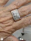 Men's Solid 925 Sterling Silver IceOut Moissanite Hip Hop Band Rapper Ring Sz 13