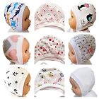 WHITE  Newborn to 12 Months  BABY GIRL BOY HATS BONNETS WITH TIES  100% COTTON