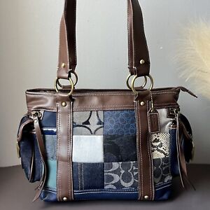Coach Limited Edition Signature Legacy Denim Patchwork Tote