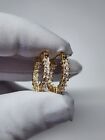 Gold Plated Hoop Earrings With Cubic Zirconia Unisex Hip Hop Jewelry Women, Men