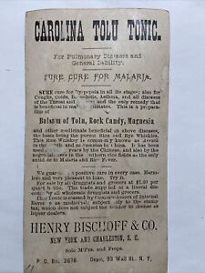 Carolina Tolu Tonic Quack Medicine Malaria Victorian Trade Card 1880s A86