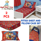 Paw Patrol Toddler Bed Fitted Sheet Pillow Case Bedding Set Fits Matress Crib
