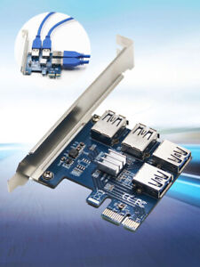 PCIe 1 to 4 PCI Express 1X Slot Riser Card Mini ITX to External 4 PCI-e Board
