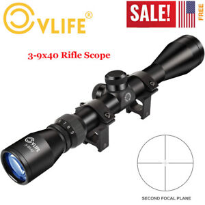 CVLIFE 3-9X40mm Tactical Rifle Scope Optics Crosshair Air Gun Scope W/ 1 In Tube
