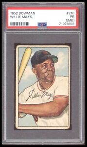 1952 Bowman Willie Mays PSA 1 MK #218 Baseball Card