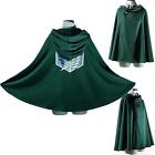 Attack on Titan Survey Corps Hooded Cloak Cape Robe For Costume Cosplay Party US