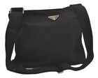 Authentic PRADA Nylon Tessuto Leather Shoulder Cross Body Bag Black 8007I