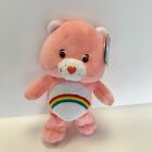 New ListingCare Bears CHEER BEAR Pink Plush Stuffed Animal Rainbow 2002 With Tags
