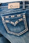 Charme by Grace in LA Jeans Women's Faux Flap Pocket Embroidered Bootcut Jeans