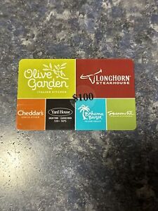 $100 Darden Restaurants Gift Card Olive Garden Yard House Longhorn Steakhouse