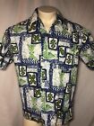 Vintage Calabash Products Hawaiian Shirt 60’s 70’s Mens Large Blue Green Summer