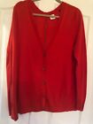 Cabi Sweater Womens Large Red Cardigan Back Zip Style 3155 Cobblestone
