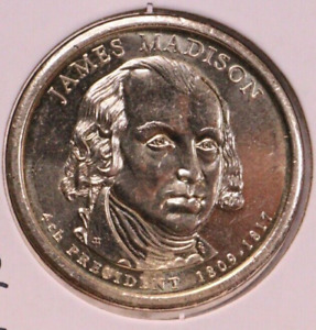 1$ JAMES MADISON 4TH President (1809-1817) 2007 (D) US One Dollar Coin ERROR