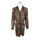 Joan Rivers Women's Solid or Printed Regular Wrap Dress Leopard Print Large Size
