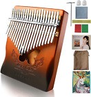 Kalimba 21 Key Portable Finger Piano with Tune Hammer and Music Brown-21 Key