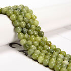 Natural Chinese Green Jade Smooth Round Beads Size 4mm - 12mm 15.5'' Strand