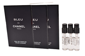 Chanel ~ Bleu de Chanel ~ Men's Eau de Parfum 0.05 Fl.OZ / 1.5Ml Lot X 3 Vials