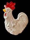 Vintage McCoy Rooster Chicken Ceramic Cookie Jar White Body Red Crest