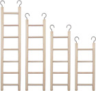 4pcs Wooden Bird Ladder Bird Toys Natural Wood Step Ladders for Cage, Bird Toys