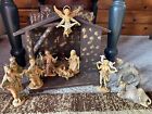 Vintage Spider Mark Fontanini Nativity Set Depose Italy With Creche Stable Angel