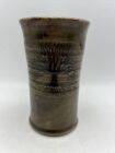 Art Pottery Ribbed Coffee Mug Glazed Earth Tones with Thumb Rest Tree Of Life