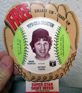 1977 PEPSI collectible baseball card with glove display, Mark Fidrych, NEW
