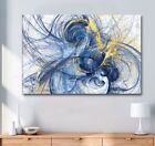 Abstract Wall Art Blue And Yellow  Framed Canvas Prints Apartment Decor Original