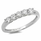 0.4 ct Round Cut Lab Created Diamond Stone 14K White Gold Stackable Band