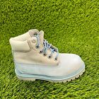 Timberland 6 Inch Premium Boys Size 10C Blue Classic Waterproof Boots A14VA