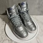 Nike Air Force 1 High 2009 Metallic Silver Mens Size 8 Sneaker Shoes