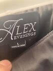 ALEX EVENINGS Black Chiffon Maxi Skirt Pull-On Elastic Waist Tiered SZ large