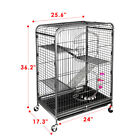4 Level Indoor Ferret Rabbit Cage Large Space Ferret Pet Cat w/2 Front Door 37''