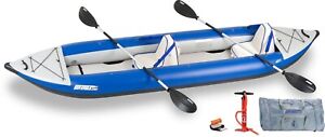Sea Eagle 420X_D  Inflatable 2 Person Explorer Deluxe Kayak Package ✅