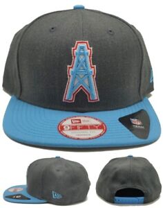 Tennessee Titans New Era 9Fifty Vintage Gray Oilers Light Blue Snapback Hat Cap