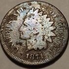 New Listing1871 Indian head cent Rare key date VG+ lot#17