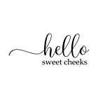 HELLO SWEET CHEEKS Baby Vinyl Wall Decal Words Lettering Home Decor Bedroom