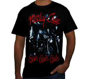 MOTLEY CRUE GIRLS GIRLS GIRLS PUNK ROCK Black T Shirt