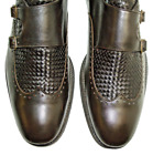 Sz 10 MASSIMO DUTTI Men's Dress Shoes Double Monk Strap Loafers Brown Leather