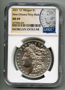 2021 'O' Privy Morgan Silver Dollar NGC MS 69