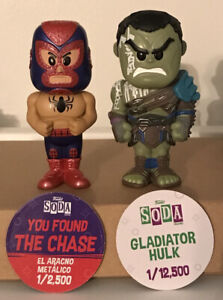 Funko Soda comics lot 2 Marvel El Aracno CHASE & Gladiator Hulk Common Soda Cans