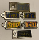 Mini License Plate Keychain Tags Lot of 6 1940s To 1970s Pennsylvania Veterans
