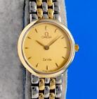 Ladies Omega Deville 18K Gold & SS Watch - Gold Dial - 7260.11